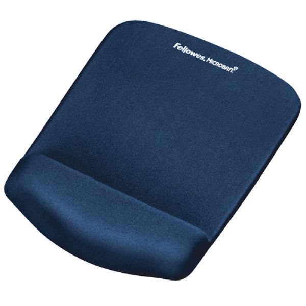 FELLOWES Mausmatte Plushtouch 9287302 blau, mit Handgelenkauflage