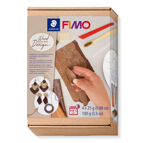 FIMO Modellierset 4x25g 8025HTC1 Holz Design