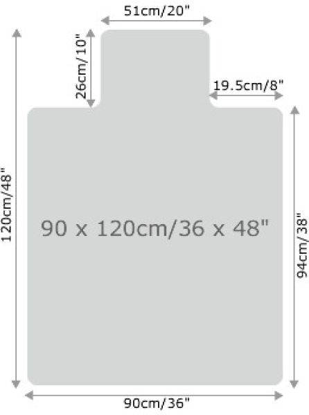 FLOORTEX Bodenschutzmatte 120x90cm FC119225LV Cleartex advantagemat