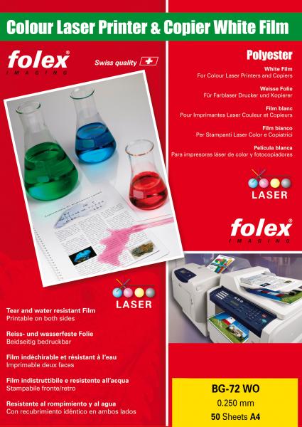 FOLEX Laser-Folie A4 BG-72WO 250my 50 Blatt