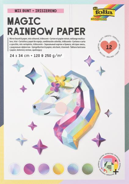 FOLIA Regenbogenpapier 120g, 250g 12049 Magic