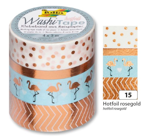 FOLIA Washi Tape I 26415 roségold, 4x5 m