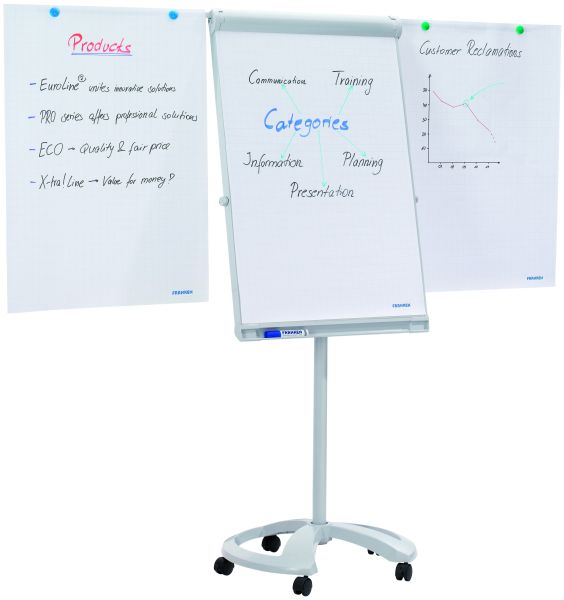 FRANKEN Flipchart-Tafel Deluxe FC81 Mobil 67x95cm, hellgrau