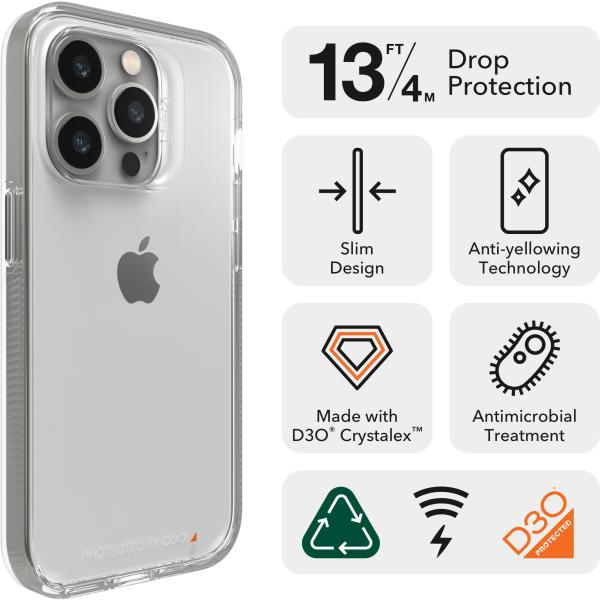 GEAR4 Crystal Palace Cases Apple 702010029 iPhone 14 Pro,Clear