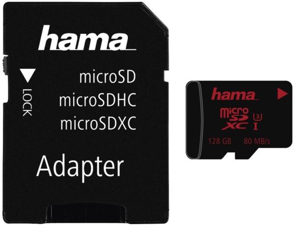 Hama microsdxc 128gb uhs speed 181002 class 3 uhs-i 80mb/s, adapter - Hama-181002-4047443345936