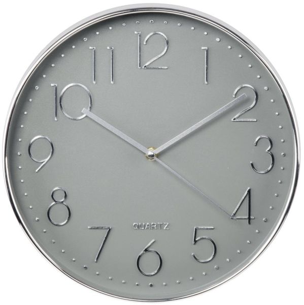 HAMA Wanduhr 186390 Elegance silber/grau