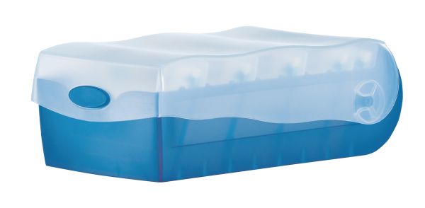 HAN Karteibox Croco 977-643 A7 blau trans. 100 Karten