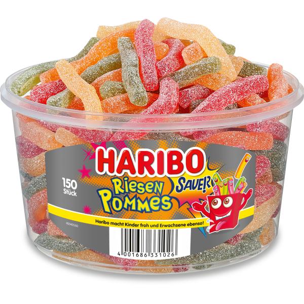 HARIBO Saure Riesen-Pommes 60472 Dose 1200g, 150 Stk.