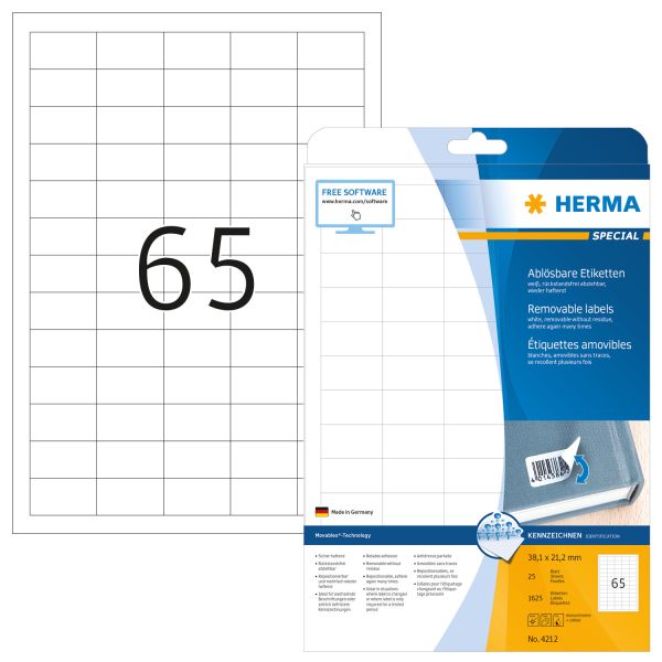 HERMA Etiketten Special 38×21,2mm 4212 Preis-Etiketten 1625 Stück