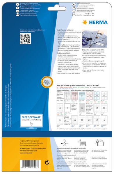 HERMA Etiketten SPECIAL 63.5x29.6mm 4511 weiss,non-perm. 540 St./20 Bl.