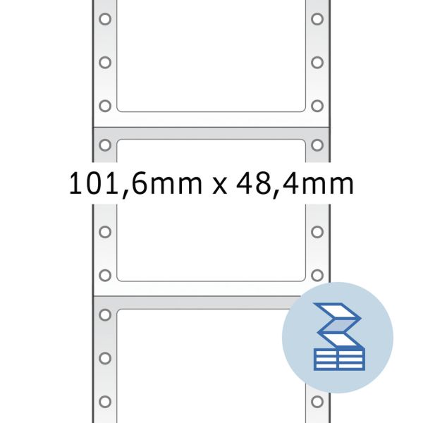 HERMA Etiketten 1-bah. 101,60×48,4mm 8163 weiss, endlos 2000 Stück