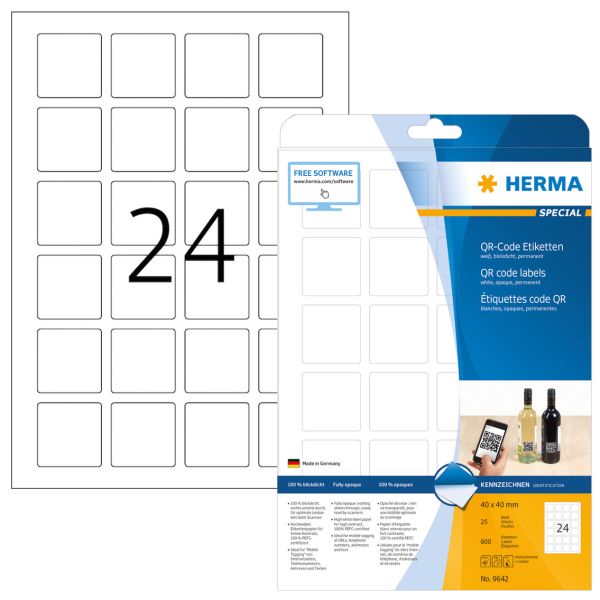 HERMA QR-Code Etik. 9642 9642 40x40mm 600Stk. 25 Blatt