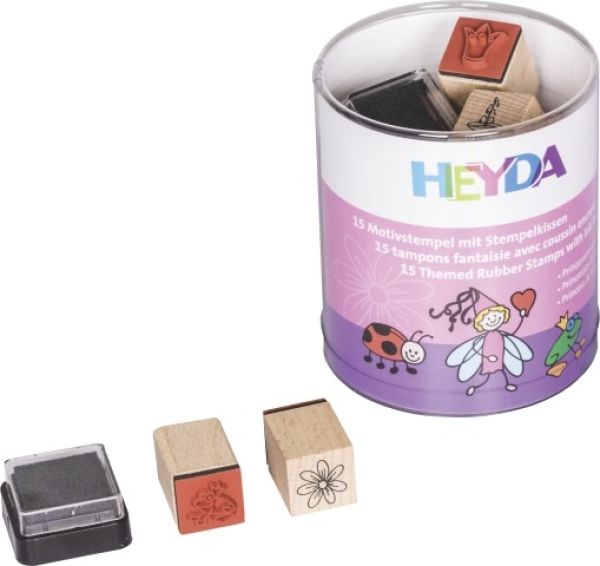 HEYDA Stempel-Dose 204888487 Prinz./Feen 15 Stück