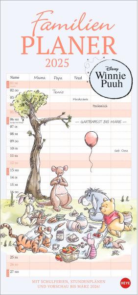 HEYE Familienplaner 2025 23318+25 Winnie Puuh 21x45cm