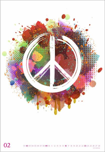 HEYE Bildkalender 2025 23427+25 Peace 37x53.5cm