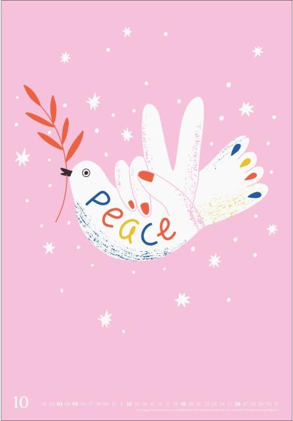 HEYE Bildkalender 2025 23427+25 Peace 37x53.5cm