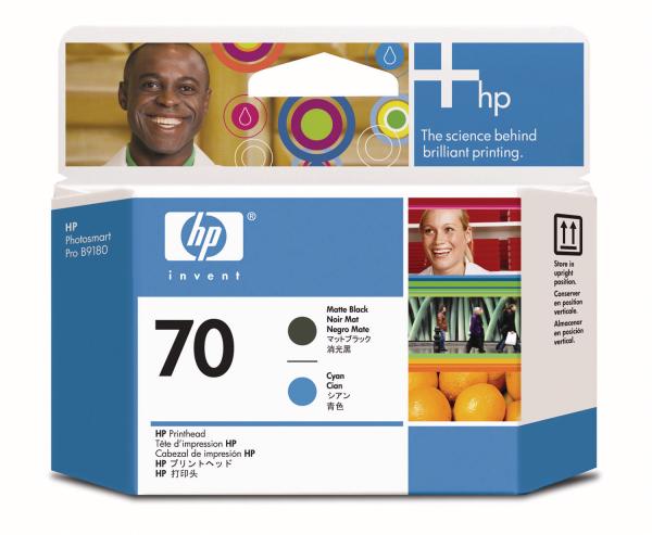 HP Druckkopf 70 matt-schwarz/cyan C9404A DesignJet Z2100