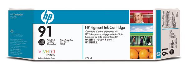 HP Tintenpatrone 91 schwarz photo C9465A DesignJet Z6100 775ml