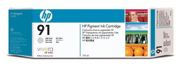 HP Tintenpatrone 91 grey light C9466A DesignJet Z6100 775ml