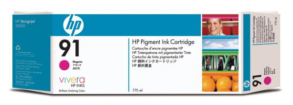 HP Tintenpatrone 91 magenta C9468A DesignJet Z6100 775ml