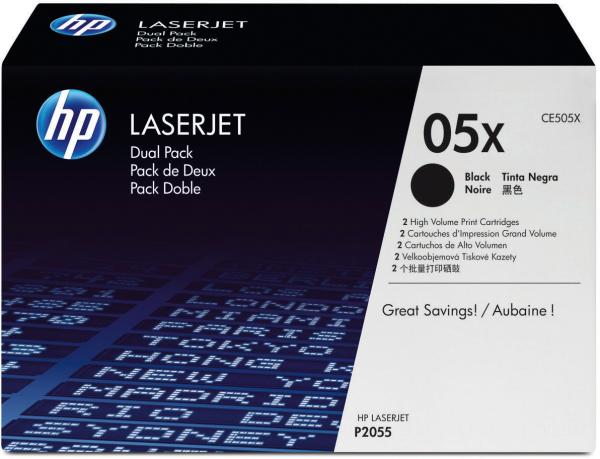 HP Toner-Modul 05X schwarz CE505XD LaserJet P2055 2 Stück