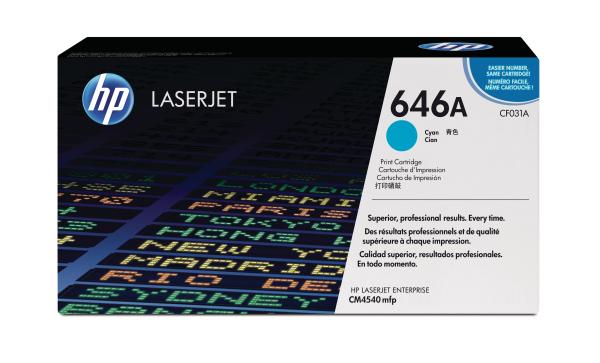 HP Toner-Modul 646A cyan CF031A Color LJ CM4540 12'500 Seiten