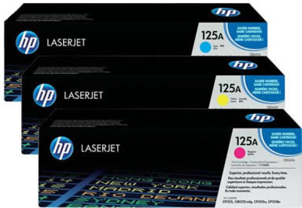 HP Toner Tri-Pack 125A CMY CF373AM Color LJ CP 1210 1400 Seiten