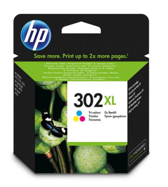 HP Tintenpatrone 302XL color F6U67AE OfficeJet 3830 330 Seiten