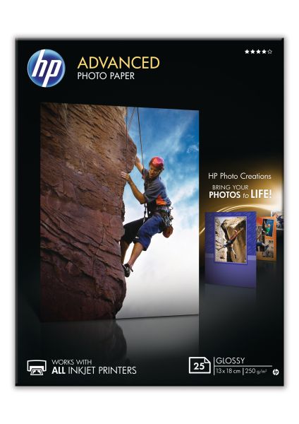 HP Advanced Glossy Photo 13x18cm Q8696A InkJet 250g, randlos 25 Blatt