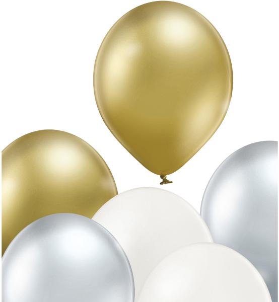 I AM CREATIVE Ballons Metallic Mix 27cm 1000-1058 creme, gold, silber 20 Stück