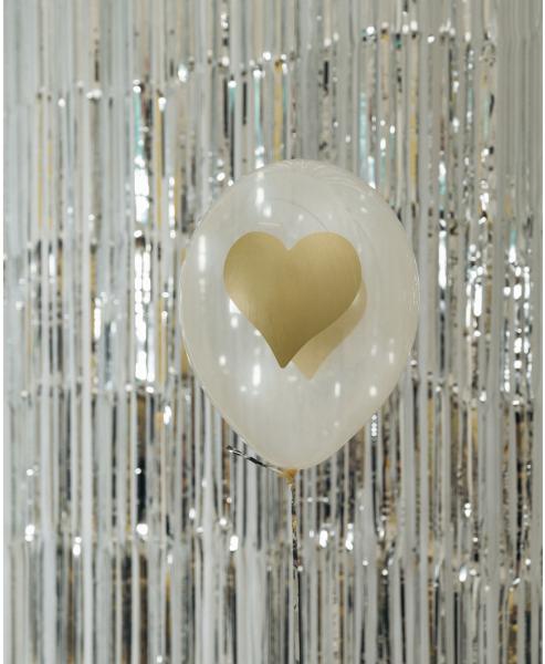 I AM CREATIVE Ballons goldenes Herz 27cm 1000-1059 transparent 6 Stück