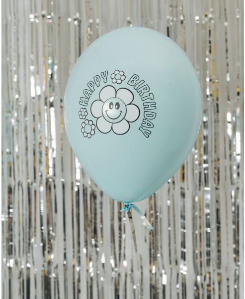 I AM CREATIVE Ballons Happy Birthday 27cm 1000-1070 pastell 6 Stück