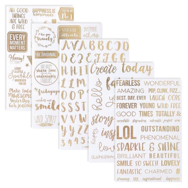 I AM CREATIVE Stickerbook 4087.474 Goldfolie klar, 5 Blatt