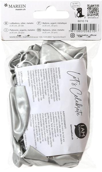 I am creative luftballons,silber,metallic 6010.74 20 stück - I-am-creative-6010.74-7611983208210-02.jpg