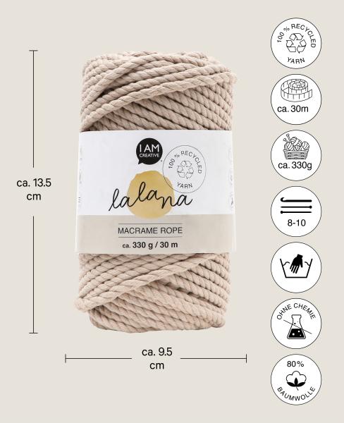 I AM CREATIVE Macrame Rope 6205.03 beige 5mm, 330g