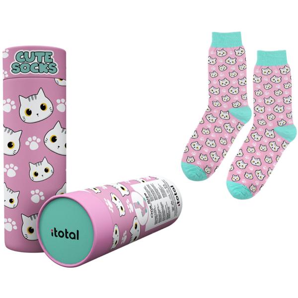 I-TOTAL Socken, White Cat XL2824 rosa