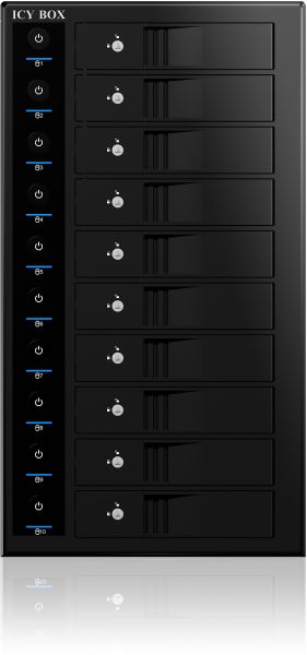 ICY BOX 10-Bay External SINGLE System IB-3810U3 for 10x SATA 3.5" HDD