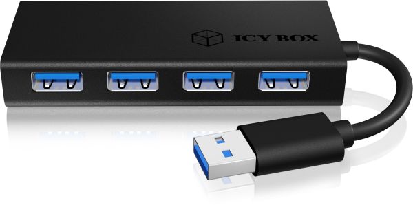 ICY BOX 4 Port Hub USB 3.0 IB-AC6104-B aluminum black