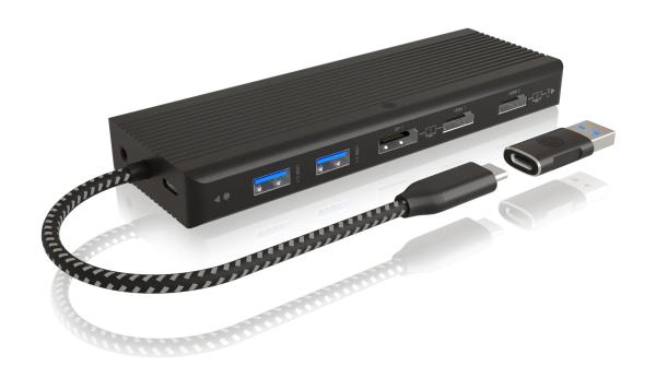 ICY BOX Dual Dockingstation black IB-DK4080AC 2xHDMI & DP, 3x USB 3.2, GBL