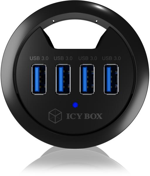 Icy box in-desk usb hub 60 mm black ib-hub1403 4x usb 3.0 typ a - Icy-box-ib-hub1403-4250078164760-02.jpg