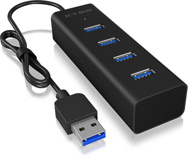 Icy box 4 port hub type a usb 3.0 ib-hub1409-u3 aluminium black - Icy-box-ib-hub1409-u3-4250078165873-02.jpg