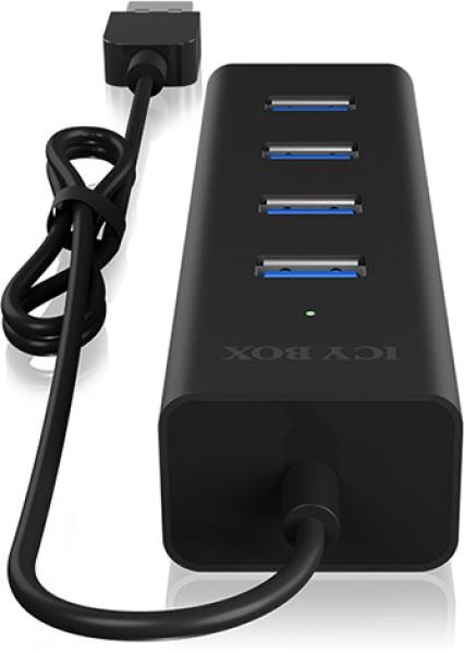 Icy box 4 port hub type a usb 3.0 ib-hub1409-u3 aluminium black - Icy-box-ib-hub1409-u3-4250078165873-04.jpg