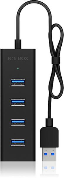 ICY BOX 4 Port Hub Type A USB 3.0 IB-HUB1409-U3 Aluminium black