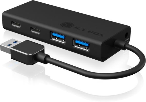 ICY BOX USB-A zu 2x USB-A & C Hub IB-HUB1426-U3 USB 3.0, 10cm Kabel