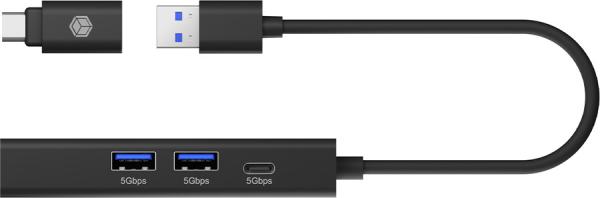 ICY BOX USB Hub & Gigabit Eth. LAN IB-HUB1439-LAN USB 3.2 G1, 2x USB-A, 1x USB-C