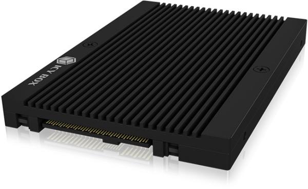 ICY BOX M.2 PCIe NVMe zu 2,5" Adapter IB-M2U04 9,5 mm, Alu PCIe 4.0, Schwarz