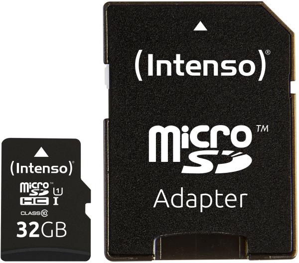 INTENSO Micro SDHC Card PREMIUM 32GB 3423480 with adapter, UHS-1