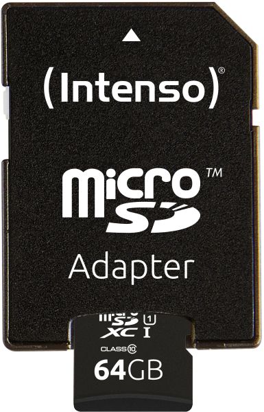 INTENSO Micro SDXC Card PREMIUM 64GB 3423490 with adapter, UHS-I