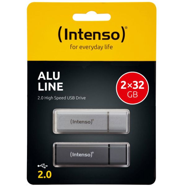 INTENSO USB-Stick Alu Line 32GB 3521480 USB 2.0 double pack