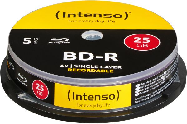 INTENSO BD-R Cake Box 25GB 5001111 4x 5 PCS